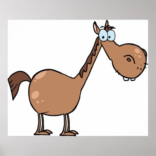 Poster Drôle cheval derpy stupide étalon brun (Devant)
