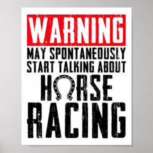 Poster Drôle Cheval Racing Cadeau Pour Hommes Femmes Race