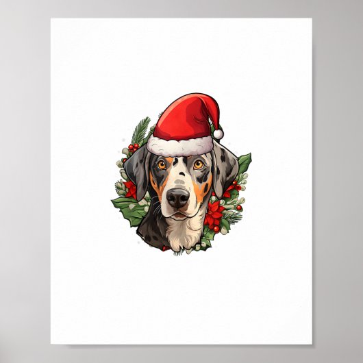 Poster Drôle Chien de Noël Catahoula Leopard (Devant)