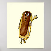 Poster Drôle Chocolat Eclair Quirky Cake Cartoon Art (Devant)