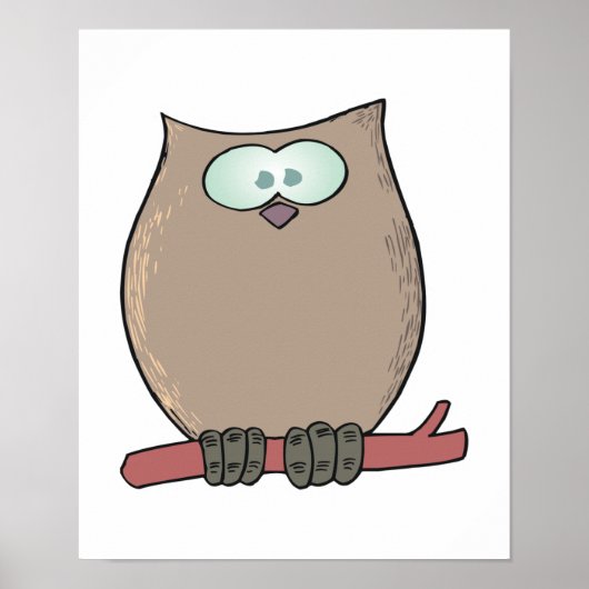 Poster drôle chouette bande dessinée (Devant)
