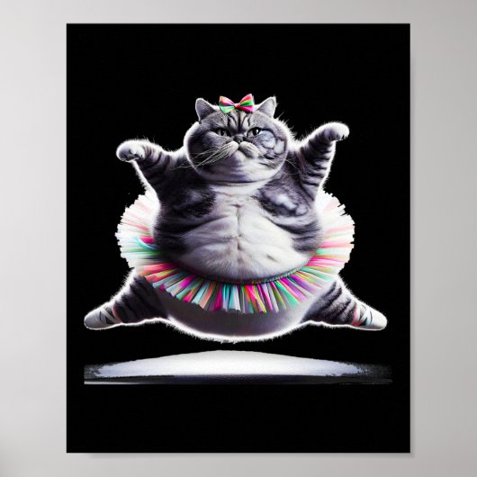 Poster Drôle Chub Cute Dancing Chat (Devant)