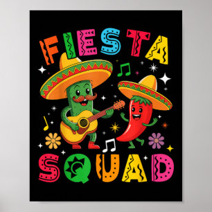 Poster Drôle Cinco De Mayo Fiesta Squad Mexicain Correspo