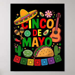 Poster Drôle Cinco De Mayo Mexicaine Sombrero Casquette H