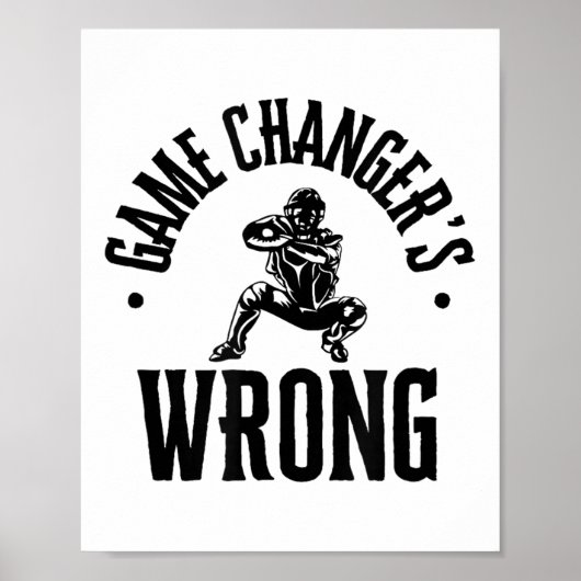 Poster Drôle Citation de baseball Changement de jeu erron (Devant)