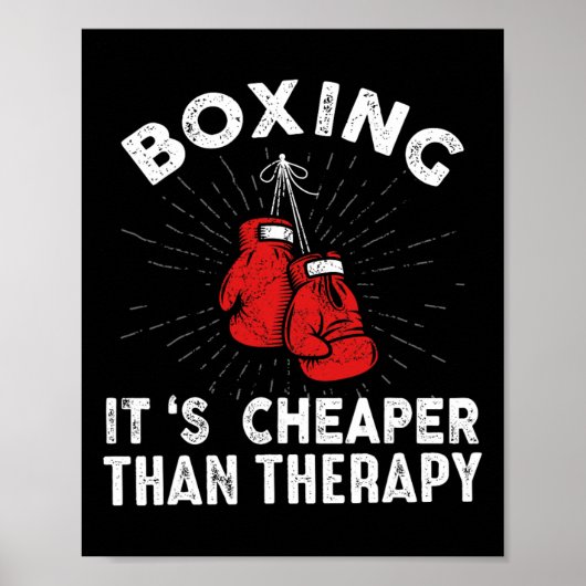 Poster Drôle Citation de boxe Gants Boxer (Devant)