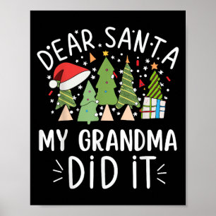 Poster Drôle Citation De Noël Cher Père Noël Mon Grand-Pè