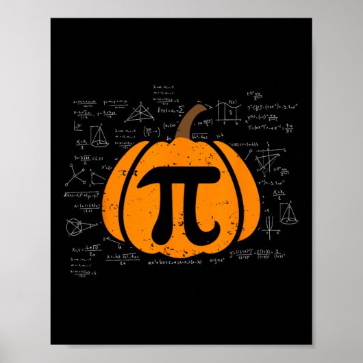 Poster Drôle Citrouille Pie Math Enseignant Halloween Tha (Devant)