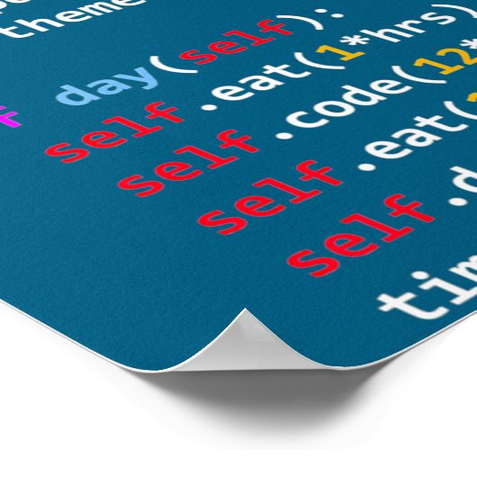 Poster Drôle Codage Python Cl Manger Code Dormir (Coin)
