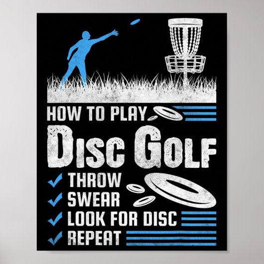 Poster Drôle Comment Jouer Au Disc Golf (Devant)