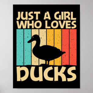 Poster Drôle Conception Canard Pour Filles Enfants Canard