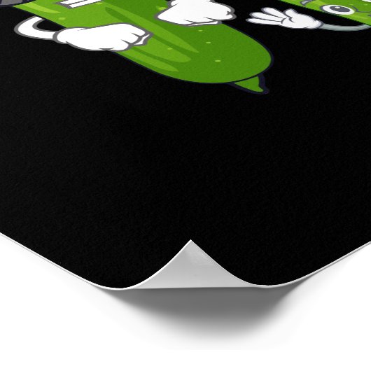 Poster Drôle Concombre Picket Danser Nourriture (Coin)