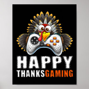 Poster Drôle console de jeu vidéo Turquie Thanksgiving Ga