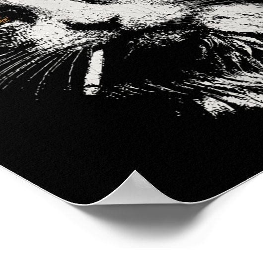 Poster Drôle Cool Chat Fumer Mème Drôle Cat Ga (Coin)