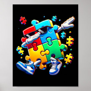 Poster Drôle Cool Dabbing Puzzle Sensibilisation sur l'au