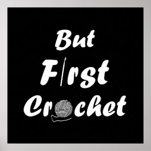 Poster Drôle crochet disant tricot citation
