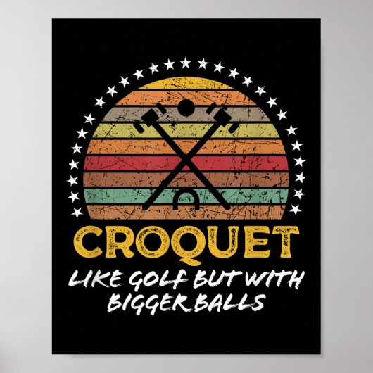 Poster Drôle Croquet Joke Gros Devis Graphique (Devant)