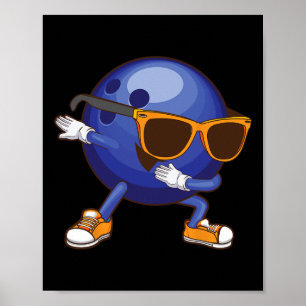 Poster Drôle Dabbing Bowling Cadeau Pour Bowler Dancer En