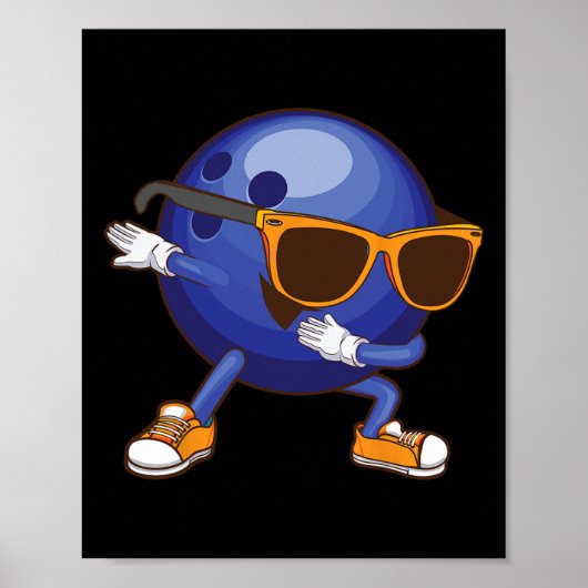 Poster Drôle Dabbing Bowling Cadeau Pour Bowler Dancer En (Devant)