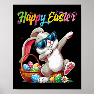 Poster Drôle Dabbing Bunny Pâques Joyeux Pâques Pour Les 