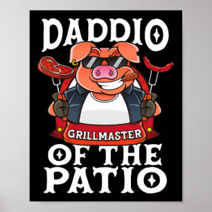 Poster Drôle Daddio Du Patio Barbecue Fête des pères Barb