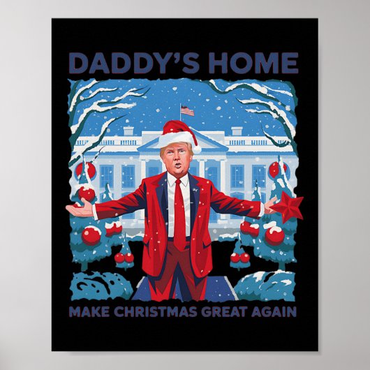 Poster Drôle Daddy Accueil Trump laide Sweater de Noël Xm (Devant)