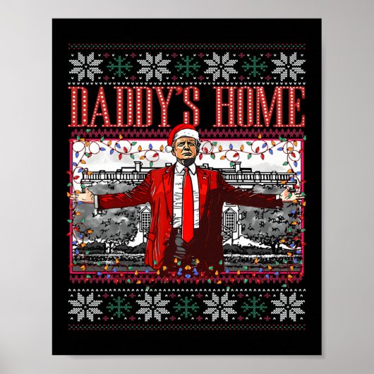 Poster Drôle Daddy's Home Trump laide pull de Noël Xm (Devant)