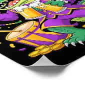 Poster Drôle d'alligator de Mardi Gras buvant des perles  (Coin)