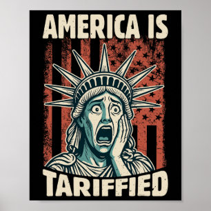 Poster Drôle d'Amérique si tarifée Mème des tarifs Trump