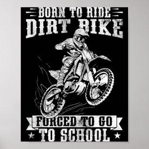 Poster Drôle d'art de moto cross pour garçons filles Moto