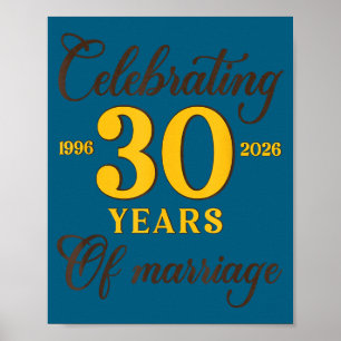 Poster Drôle de 30 Ans de Mariage 1996 30ème Anniversaire