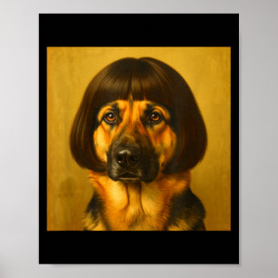 Poster Drôle de Berger Allemand Coupe de Cheveux Bob Chie