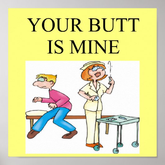 Poster drôle de blague d'infirmière (Devant)