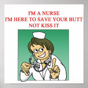 Poster drôle de blague d'infirmière