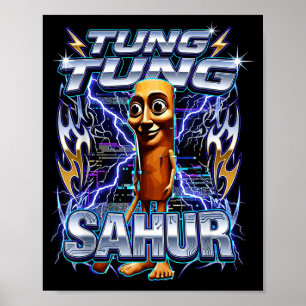 Poster Drôle de Brainrot italien Tung Tung Tung Sahur