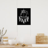 Poster Drôle de café rétro - Adorez le café (Cuisine)