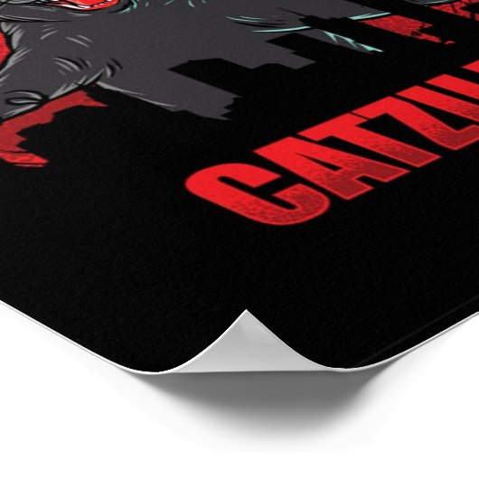 Poster drôle de Catzilla (Coin)