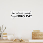 Poster Drôle de chat pro anti-social introverti (Cuisine)