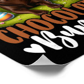 Poster Drôle de Chocolat Labrador Lapin Pâques Festif (Coin)