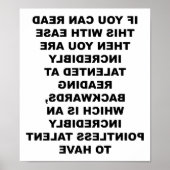 Poster drôle de compétences à l'envers (Devant)