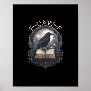 Poster Drôle de corbeau F-Caw-F disant graphique rétro cl