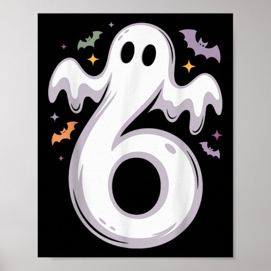 Poster Drôle de costume d'Halloween de mème de 6 fantômes (Devant)