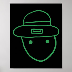 Poster Drôle de croquis amateur de lutin Mémo irlandais S