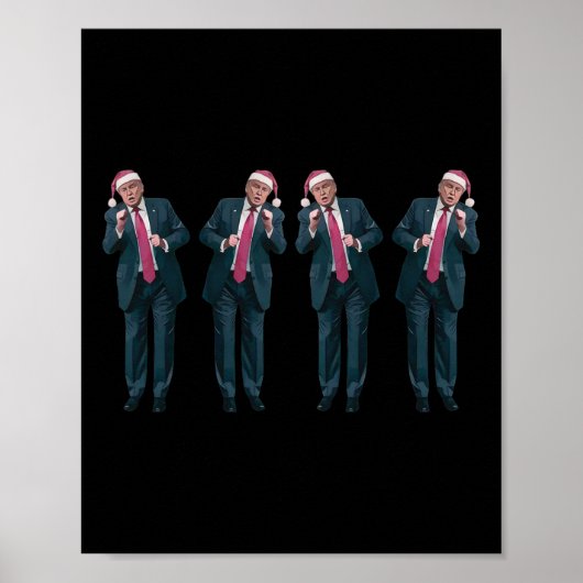 Poster Drôle de danse Trump Santa Noël Pull de Noël hideu (Devant)
