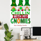 Poster Drôle de détente avec mes gnomes St Patrick (Bureau à domicile)