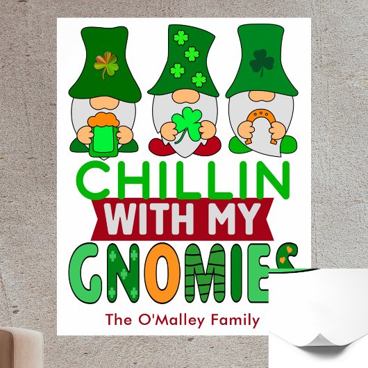 Poster Drôle de détente avec mes gnomes St Patrick