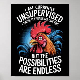 Poster Drôle de dicton non supervisé Poulet fou Possibili