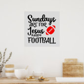 Poster drôle de dimanche football Jésus mot art (Cuisine)