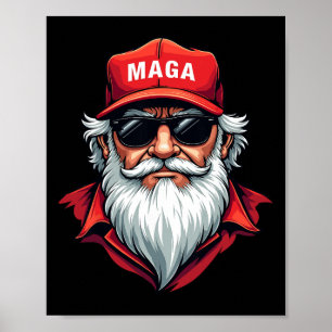 Poster Drôle de Donald Trump Père Noël Méga Noël Holi
