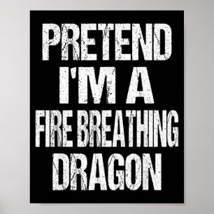 Poster Drôle de dragon cracheur de feu Halloween